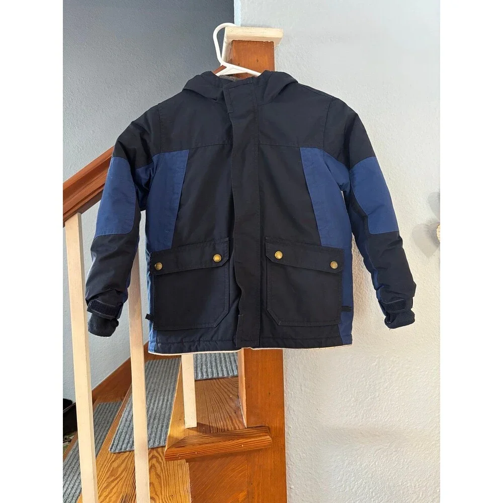 Lands’ end grow-a-longs blue winter jacket coat 7